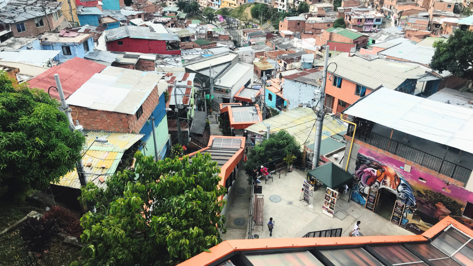 Overview of Comuna 13 in Medellin, Colombia